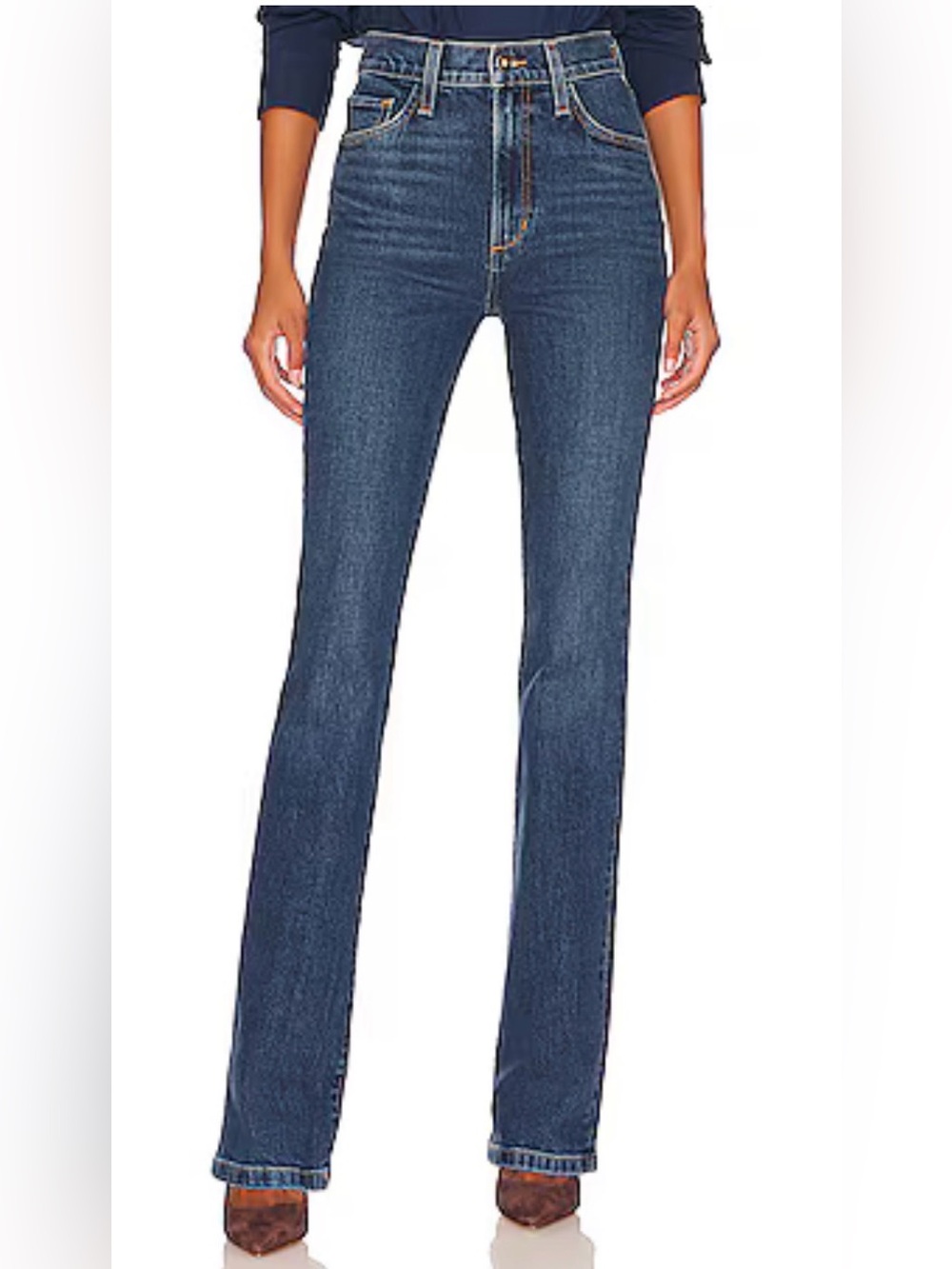 Favorite Daughter The Valentina Super High Rise Mini Boot Jeans Dark Wash 26